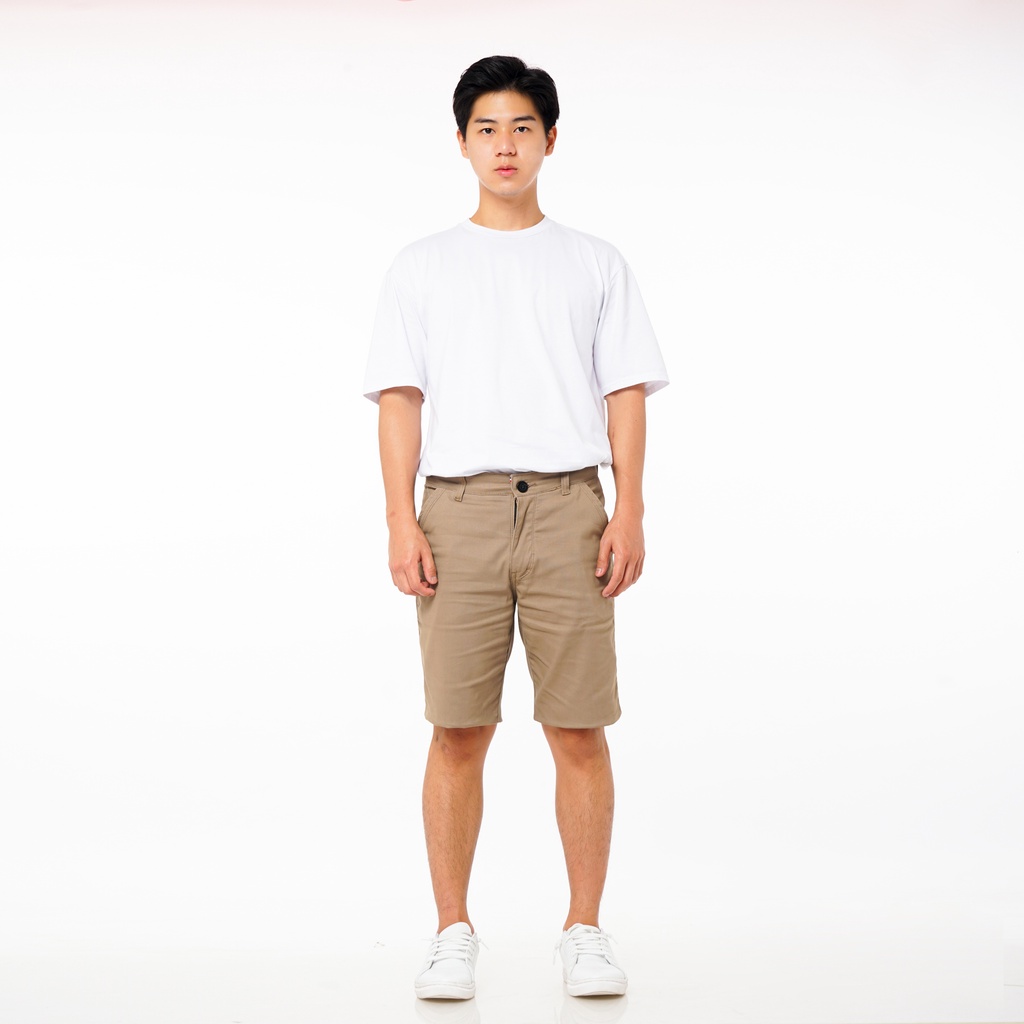 SANVANINA Celana Chino Pendek Slim Fit Khaki | Short Chino Khaki EA-026C