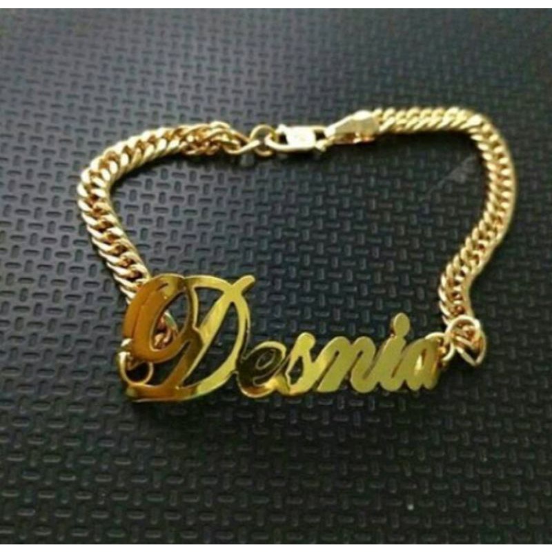 Gelang Ukir Nama Lapis Emas 24K