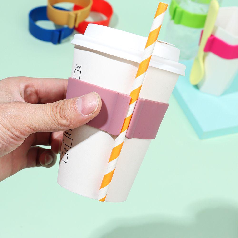 Wonder Silicone Cup Sleeves Reusable Household Tahan Panas Insulasi Panas Non-slip Mug Holder