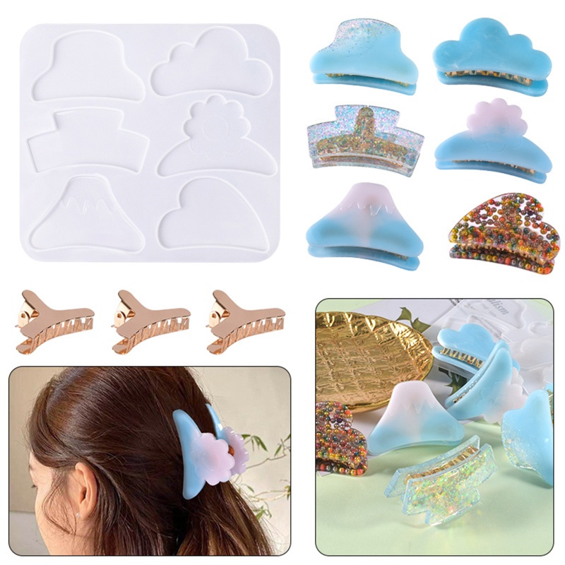 SIY Shark Epoxy Barrette Mold Agate Crystal Mould for DIY Crafts Making Accessories