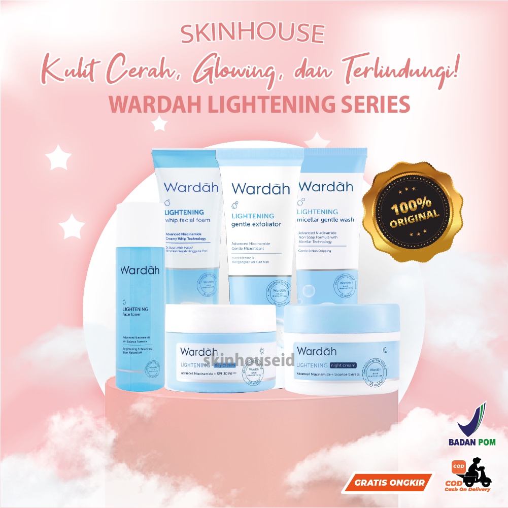 Skinhouseid Wardah Lightening Series Original Paket Skincare Kecantikan Pencerah Kulit Wajah Glowing