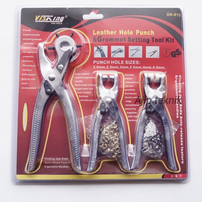 Pembolong Sabuk Leather Hole Punch 3 pcs Visking