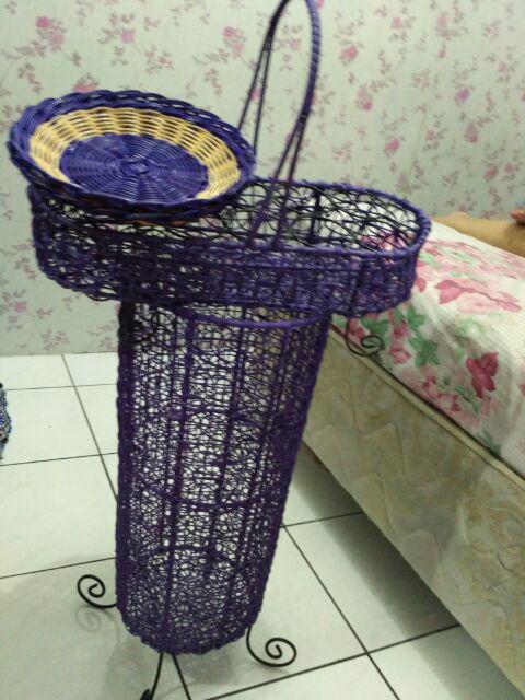 Supplier Piring Vernis Bahan Rotan Asli - Piring Ungu Bahan Rotan - Piring Warna Ungu Asli Rotan
