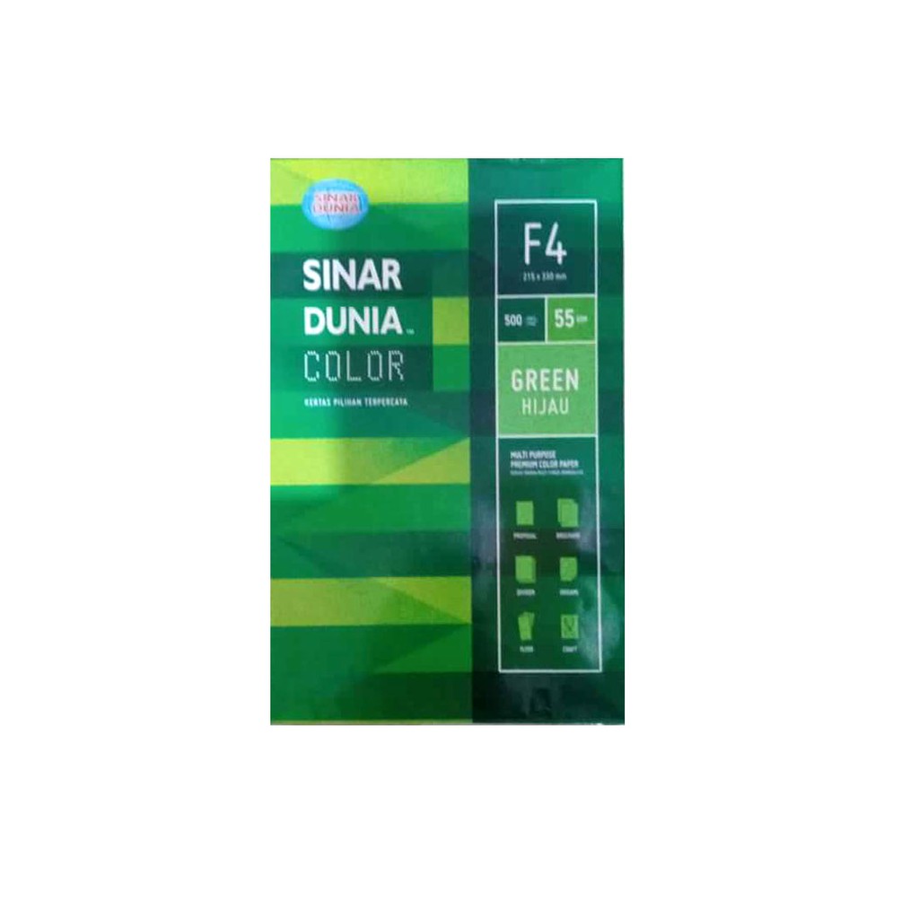 

SINAR DUNIA COLOR GREEN F4 500 Sheets 55gsm