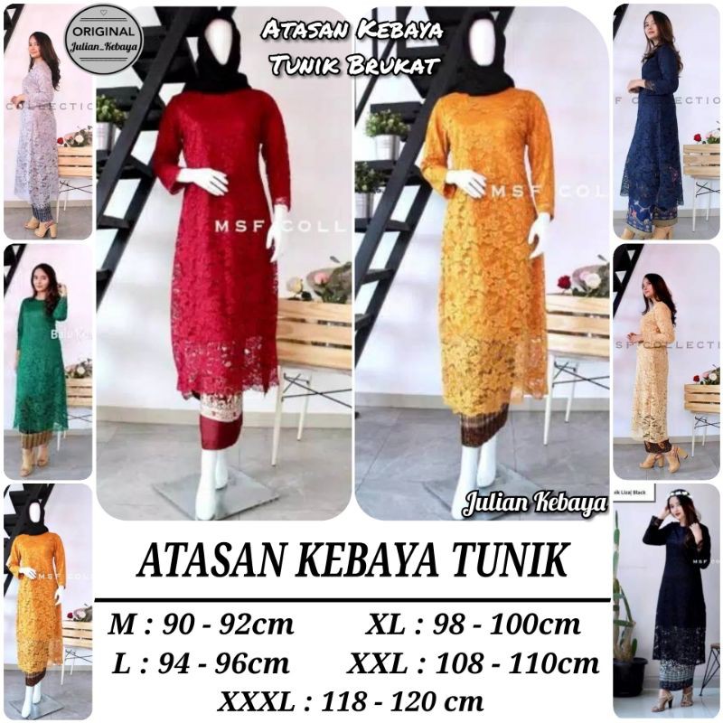 ATASAN KEBAYA TUNIK BRUKAT MODERN JUMBO LD 120 CM
