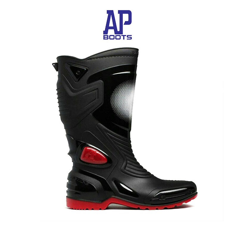 AP Boots MOTO 3 / Boot Biker Hitam Sol Merah