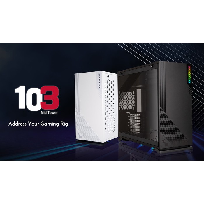 CASING InWin 103 BLACK Mid-Tower Gaming Case Tempered Glass