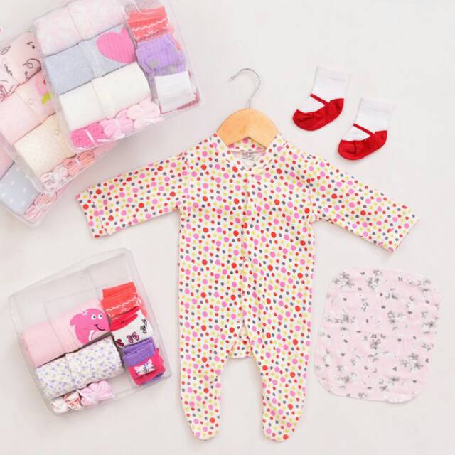 carters baby girl isi 3 sleepsuit 4 kaos kaki dan 3 sapu tangan P051-E