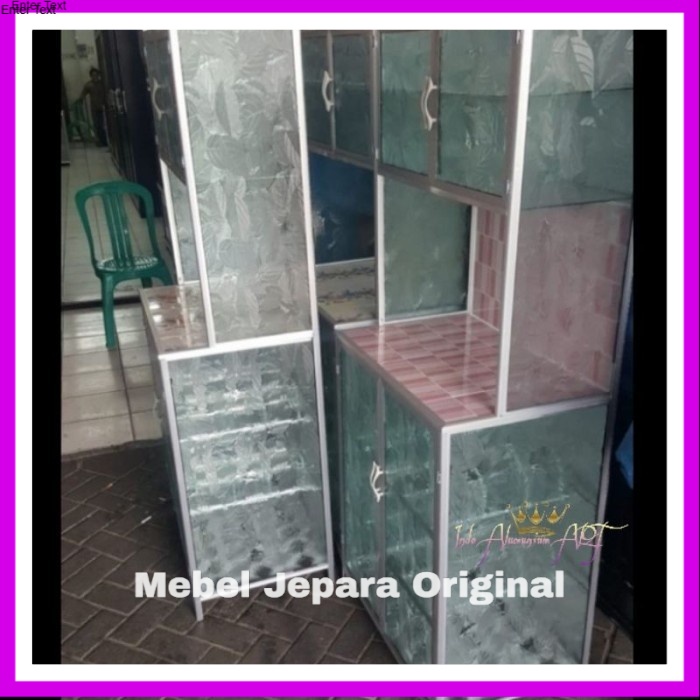 Lemari Kaca Rak Piring Mebel Aluminium Kaca Murah