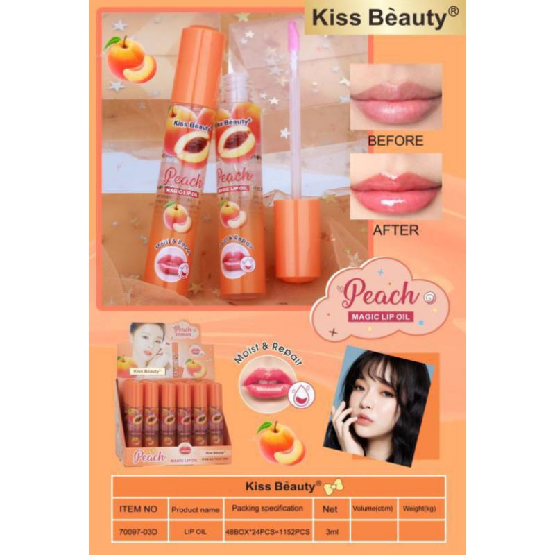 ECER LIP OIL MAGIC Kiss Beauty | Vitamin pink bibir  Moist &amp; Repair 3ML no. 70097