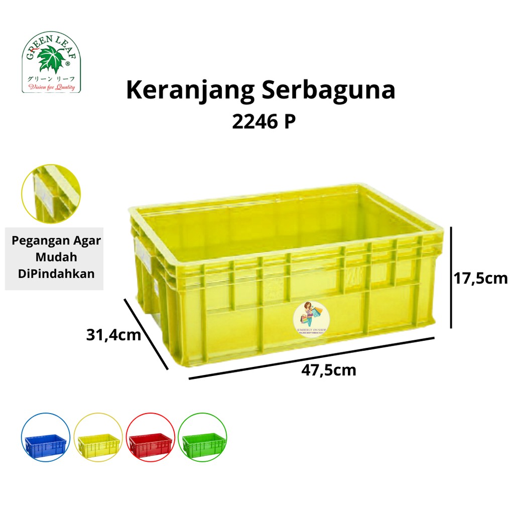 Keranjang Industri Container Box 2246 P Green Leaf