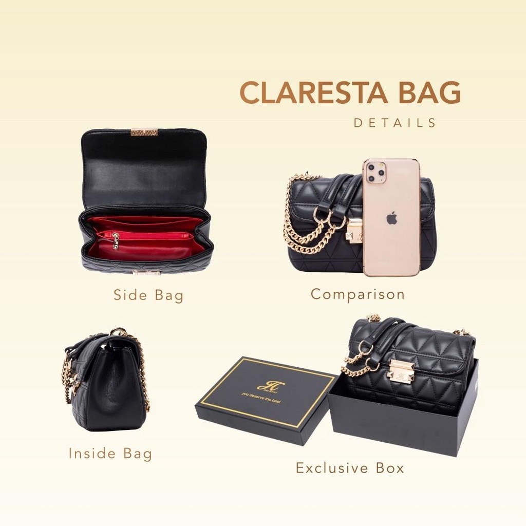 Tas Jims Honey Claresta Bag Tas Selempang Slempang Wanita Ibu Ibu Import Korea Terbaru Murah untuk Cewek Pesta Kondangan Elegan Jimshoney