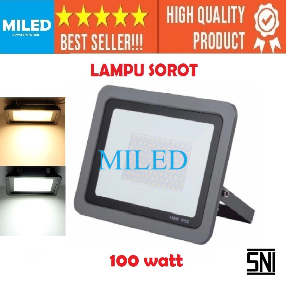 LAMPU SOROT LED 100 WATT PUTIH DAN KUNING UNTUK OUTDOOR ANTI AIR / FLOODLIGHT