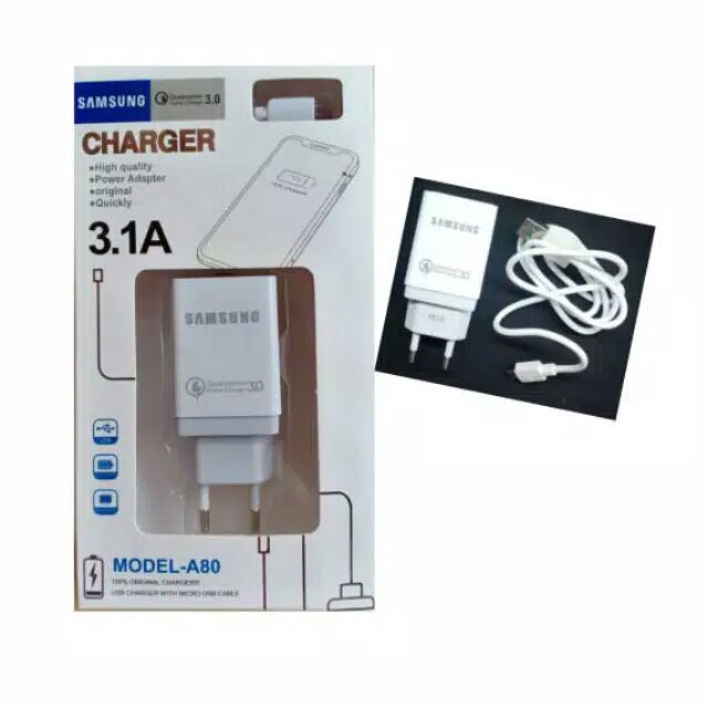 Charger Qualcom 3.1A Model A80 (SAMSUNG VIVO XIAOMI OPPO)