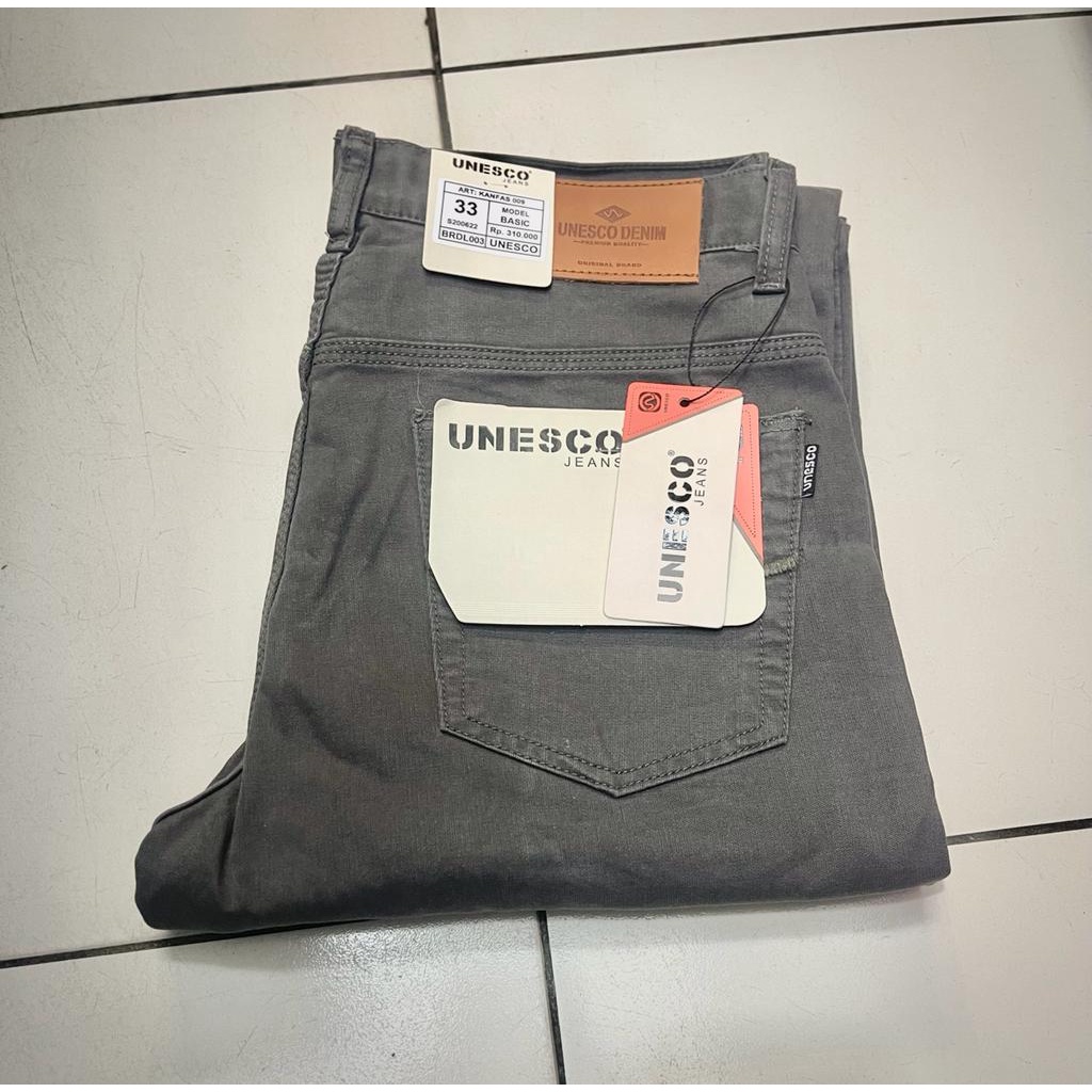 BISA COD - Celana kanvas sulfur UNESCO 063 kualitas bahan cardinal / celana kanvas original UNESCO C