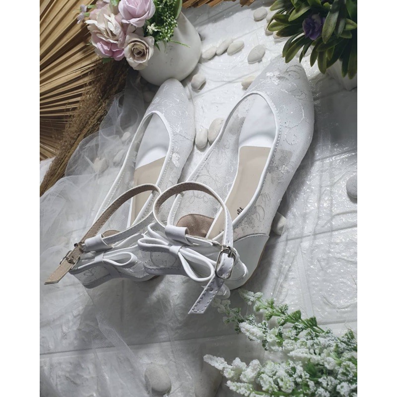 flatshoes vilea putih cantik flatshoes wanita