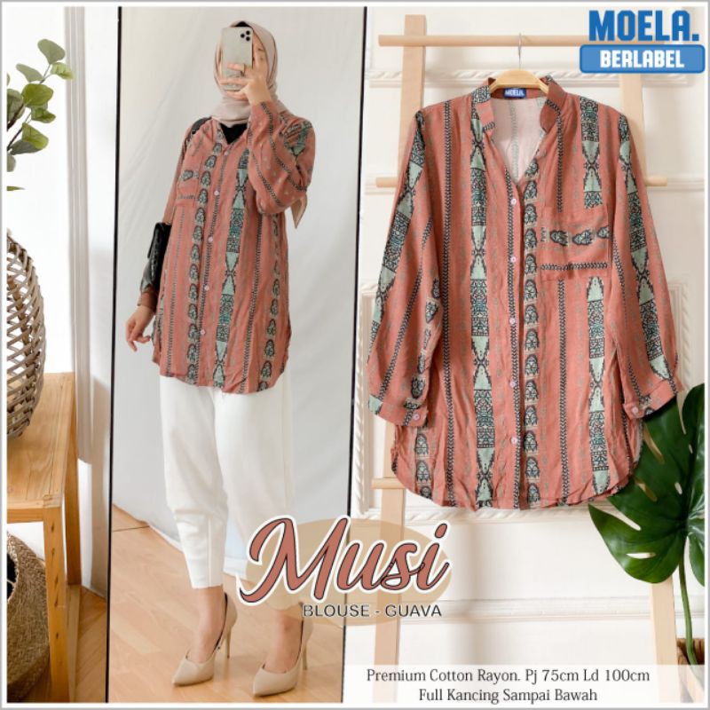 Blouse Rayon Viscose / Blouse Motif Etnik / Atasan Rayon Viscose / Musi Blouse