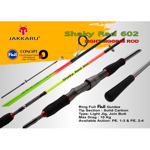 Joran Carbon Solid Jakkaru Shaky Red 602 - Light Jigging