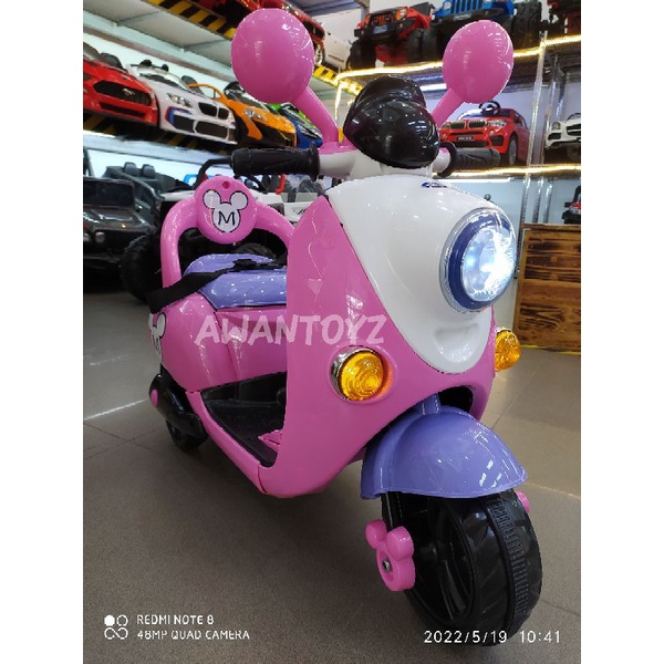 Motor Aki Anak Minie Mouse Pink + Remote control