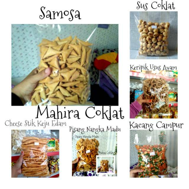 

Snack Kiloan/ cheese stik edam 1kg/ keripik usus ayam/ sus coklat/kacang campur/ samosa