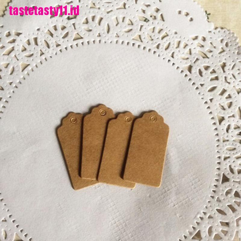 100x Label Tag Gantung Bahan Kertas Kraft Warna Coklat Untuk Hadiah Pesta Ulang Tahun