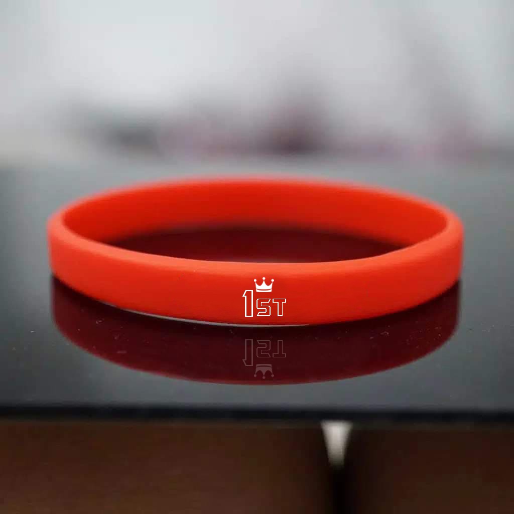 BRACELET FIRST ONE GELANG TANGAN PRIA - GELANG KARET SPORT ORIGINAL RED F1