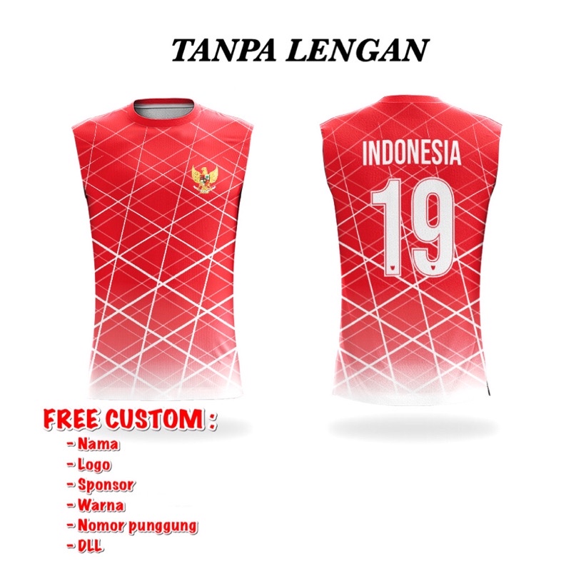 Baju Jersey Singlet Tanpa Lengan | Jersey Bulutangkis Badminton Voli Lari Futsal Sepeda Custom | Sin