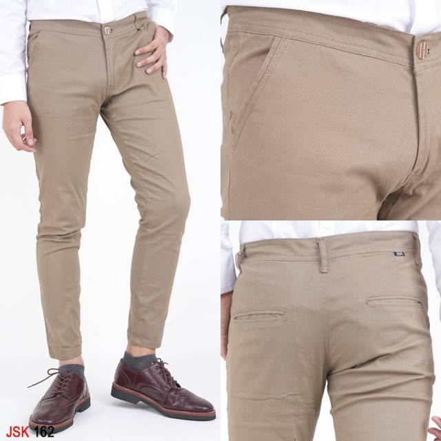 162 Chino pants Softjeans stretch full catton Coklat 