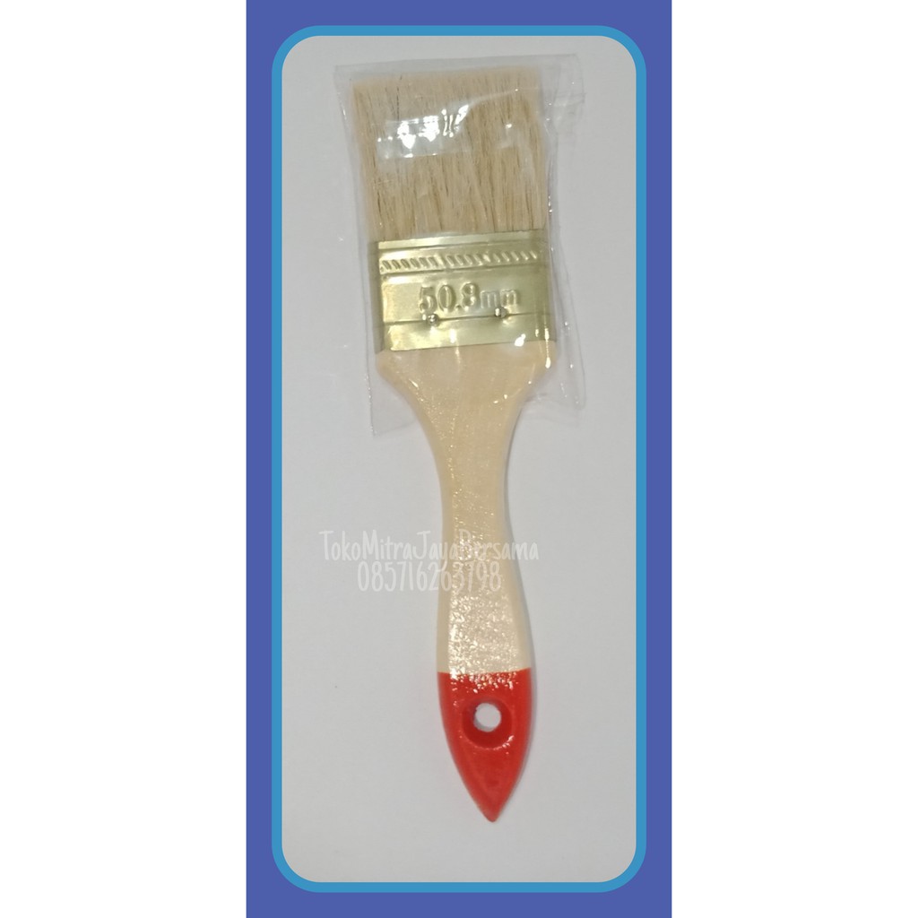 KUAS CAT TEMBOK PUTIH PAINT BRUSH GAGANG KAYU 2 INCH 2&quot;