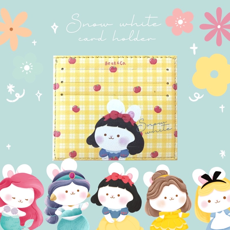 disney princess bunny card holder / ariel-snow white-alice-belle-jasmine dompet kartu