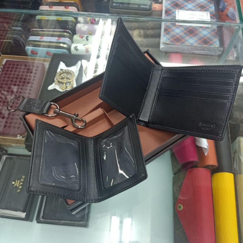 Dompet Lipat Coach Signature Embos Kulit Asli Mirror Quality