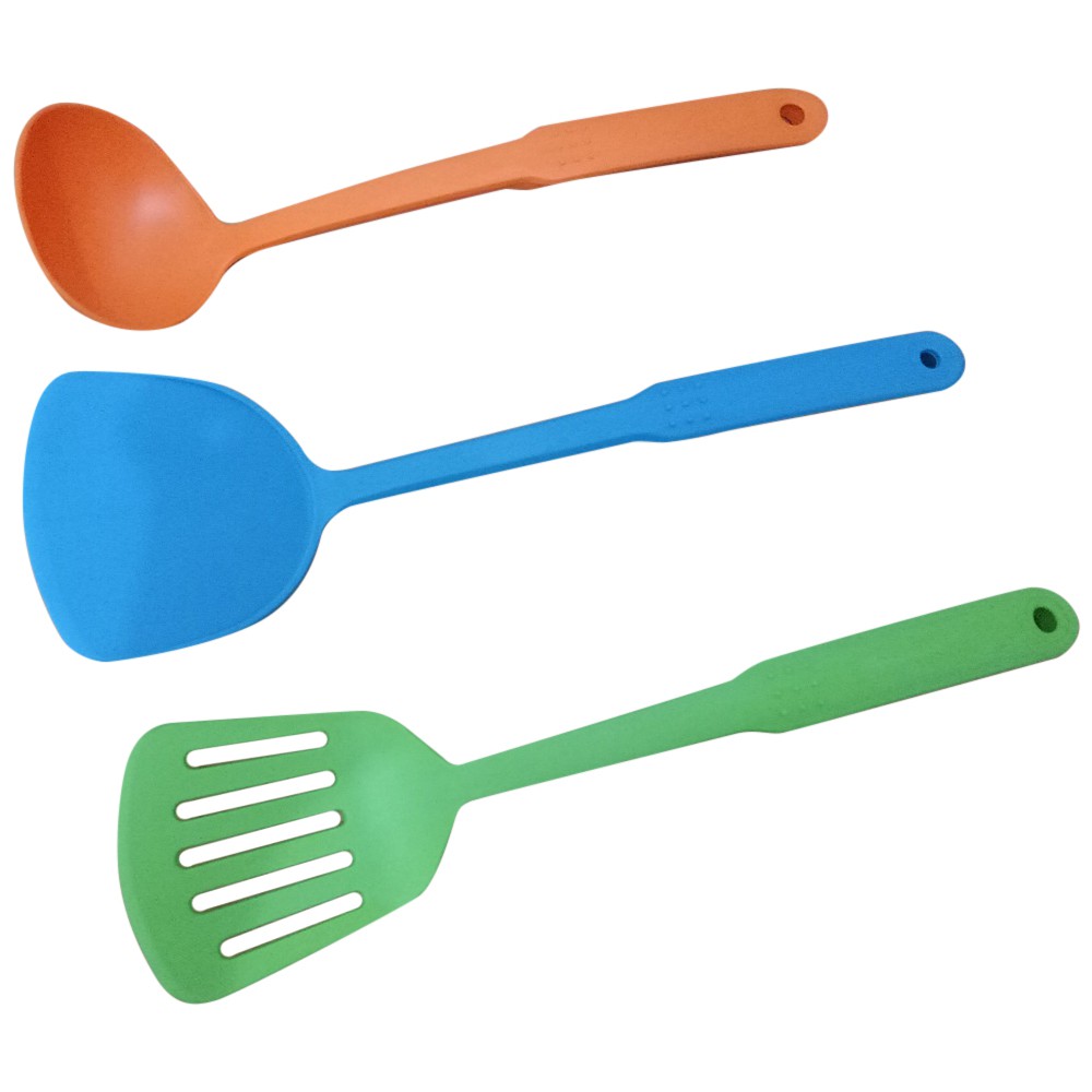 Kitchen Tools Sutil dan Irus Spatula Nylon WARNA - isi 3 pcs