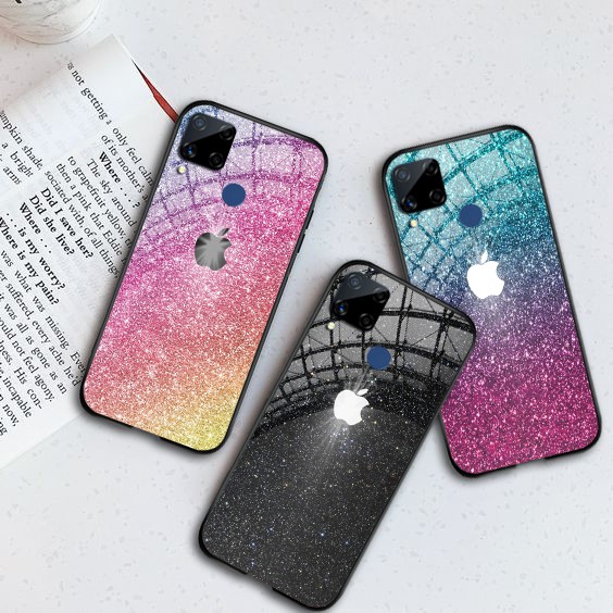 Softcase Glass Kaca Logo Iphone [SF10] Realme C11 C15 C17 NARZO 20 REALME 5/5I REALME 3 C2 C3