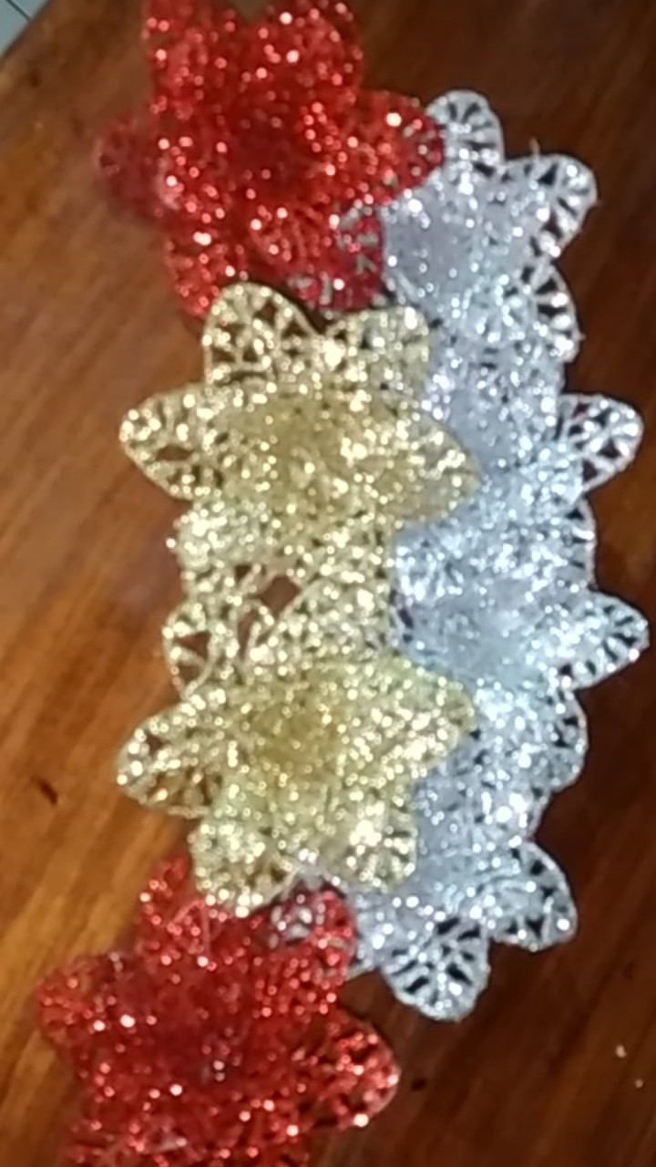 Bb10 10cm Bunga Glitter Artificial Dekorasi Ornamen Pohon Natal