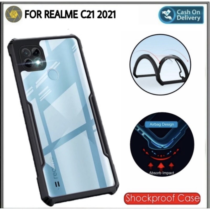 Case Fusion Realme C21 New - Softcase Clear Armor Bumper Transparent Shockproof - UA