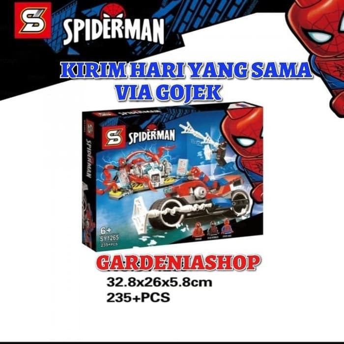 BRICK SY 1265 MARVEL SUPERHEROES SPIDERMAN BIKE RESCUE