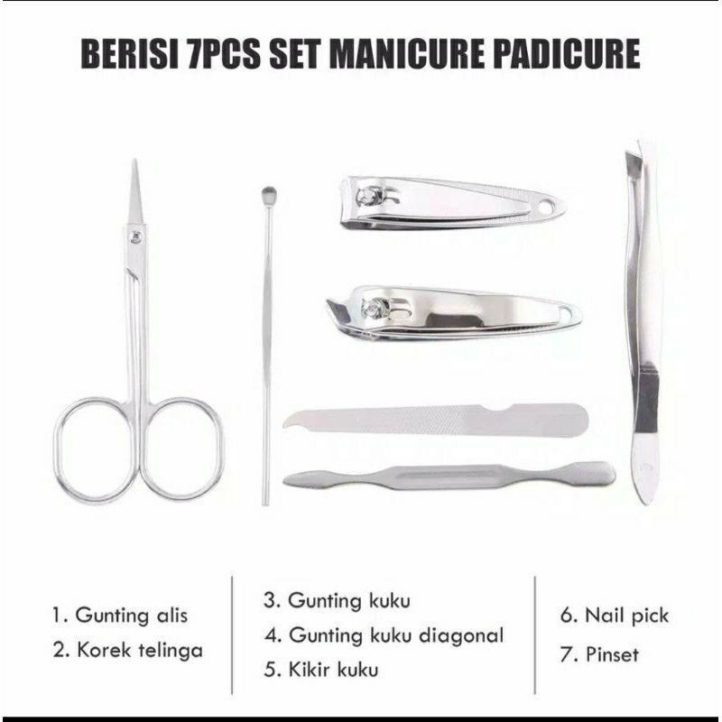 Gunting kuku set stainless Manicure set 7in1