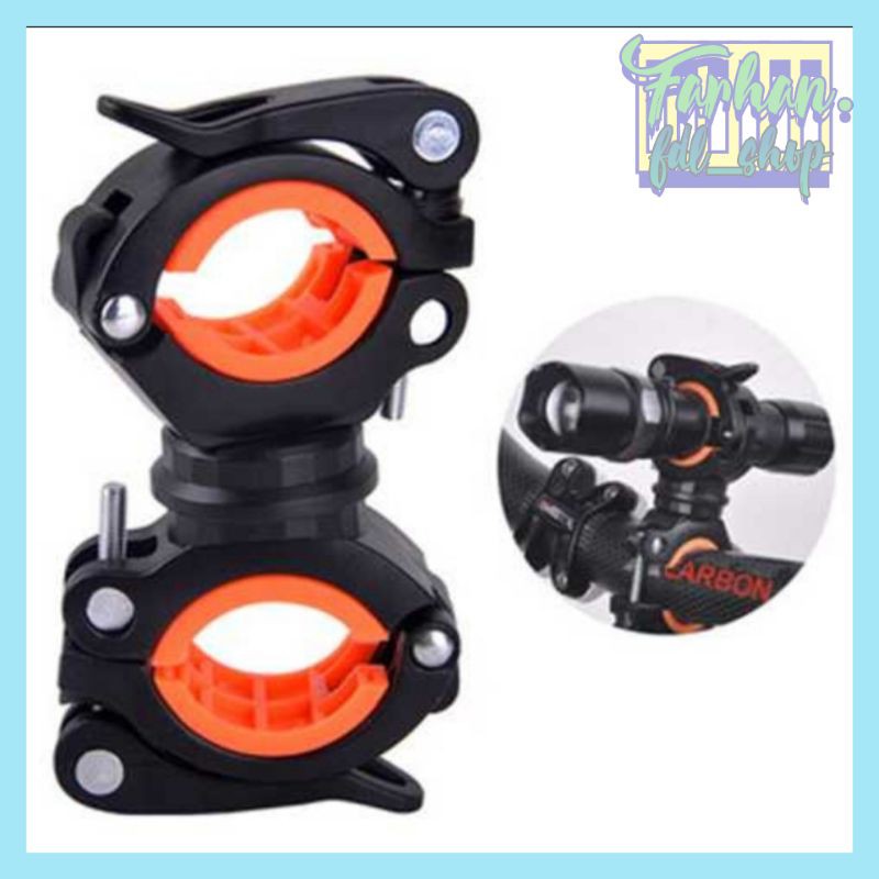 JEPITAN LAMPU SENTER SEPEDA PENJEPIT SENTER STANG SEPEDA