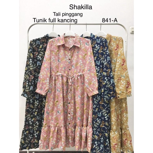 Long Tunik Syakila Motif Bunga