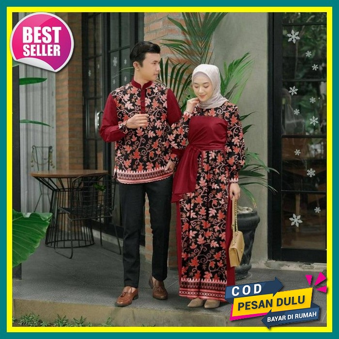 Cleo Set Baju Couple Pria Wanita Gamis Kemeja Koko Suami Istri Pasangan Muslim Terbaru 2021 Cp Kapel