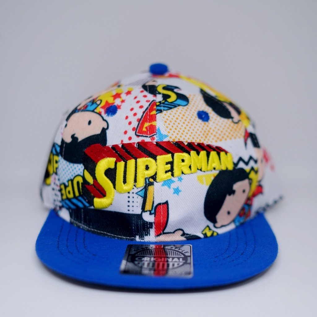 Topi Anak dan Balita Model Hiphop Exclusive Special Karakter Superhero Warna Biru dan Hijau Bahan Kanvas Premium Usia 2 - 8 Tahun-3