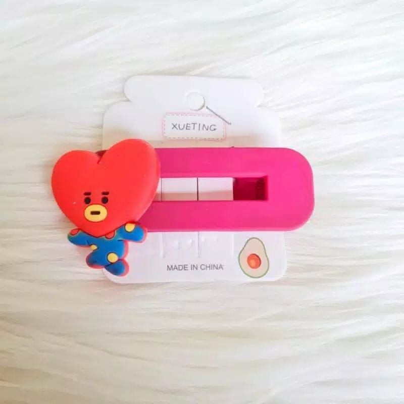 JG - Jepit Rambut Kotak Korea BTS Doff Premium Tebal  / BT21 Karakter Import Premium