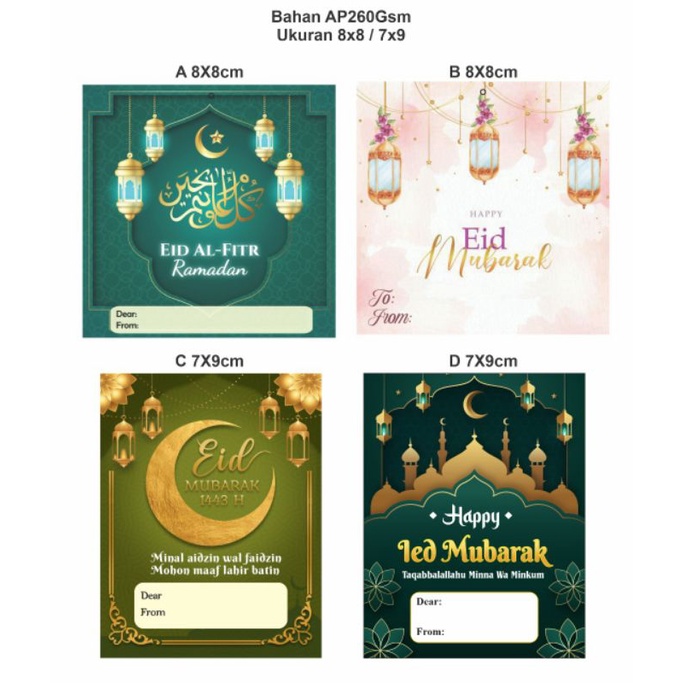 Jual Kartu Ucapan Idul Fitri 20pcs MIX DESAIN | Shopee Indonesia