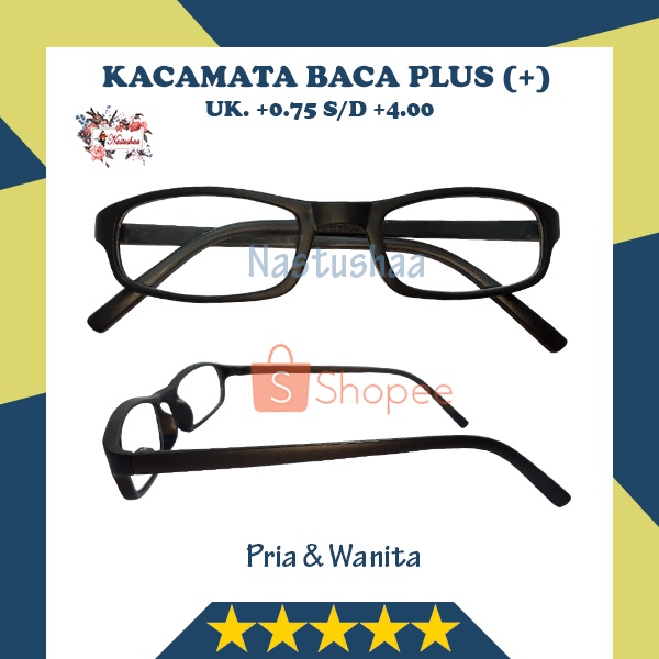 Kacamata baca plus(+) +0.75 s/d +4.00 pria wanita Kaca Mata Rabun Dekat Bingkai Kecil Unisex NOCASE