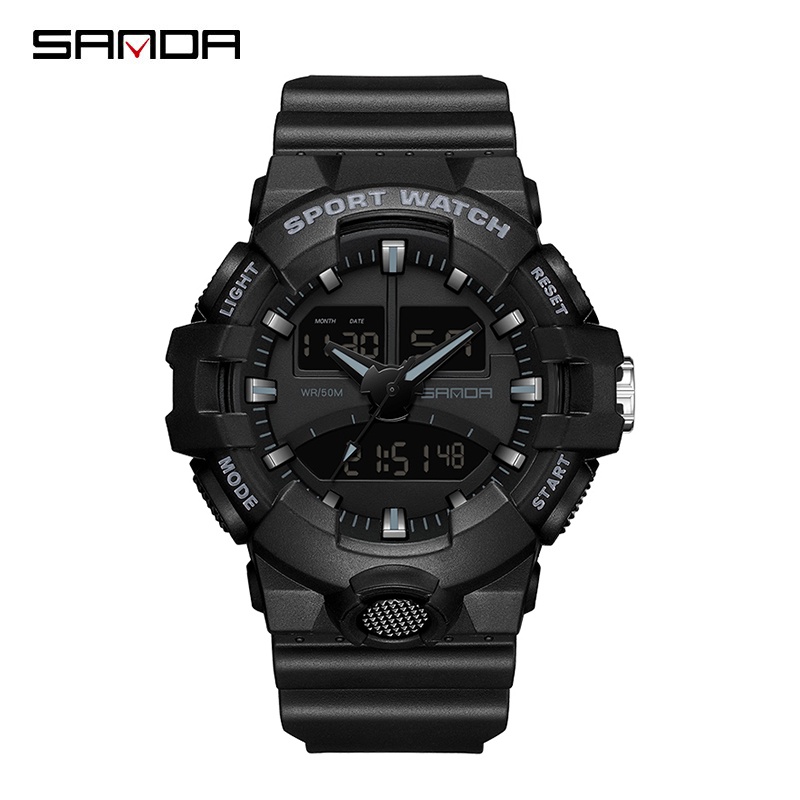 SANDA 3130 Jam Tangan Pria Wanita Digital Analog Tali Rubber Shockproof Anti Air WATCHKITE WKOS