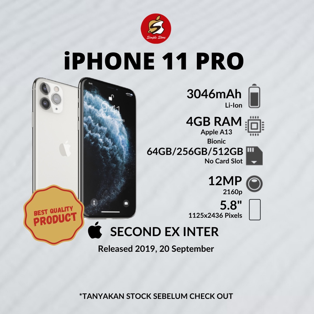 iphone 11 pro 64 gb fullset second international bergaransi