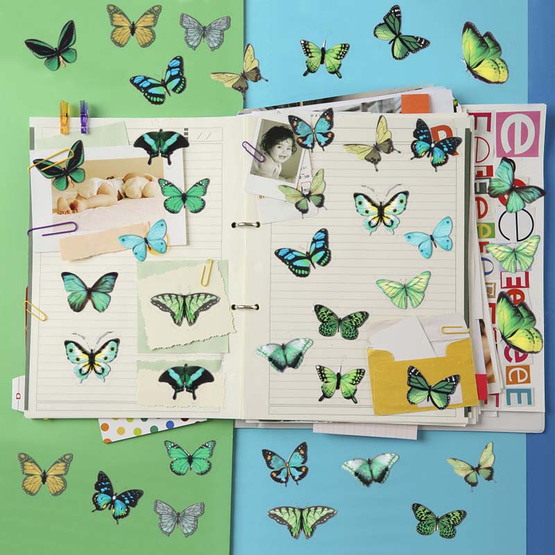 40 Pcs Stiker Butterfly Multifungsi Tahan Air Gaya Vintage Untuk Dekorasi Scrapbook