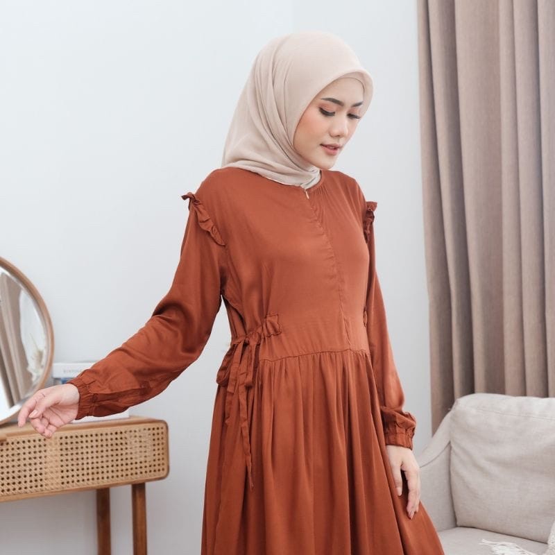 (AMD) TUNIK MOFITA SERUT SAMPING DAILY BUSUI MIDI DRESS RAYON