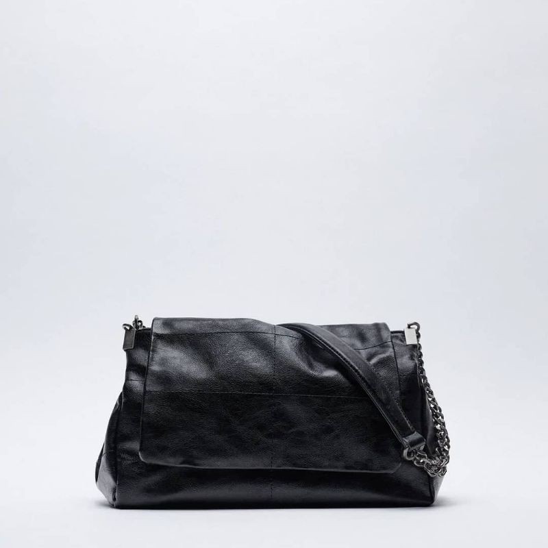 ZRA rocker shoulder bag with flap