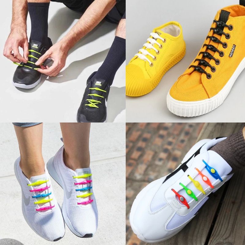 TALI SEPATU INOVATIF BAHAN KARET ELASTIS V TIE TALI SEPATU PRAKTIS